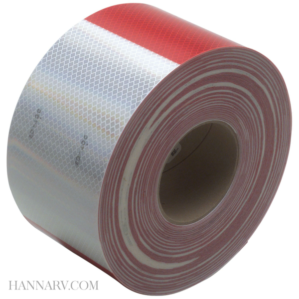 3M 22494 Conspicuity Tape - 11 Inch Red x 7 Inch White 150 Foot Roll - 5 Year Warranty